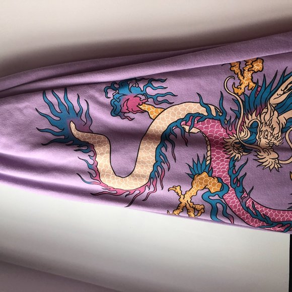 Colorful dragon sweatpants (lilac) - Picture 3 of 4